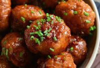 Sticky Honey Garlic Teriyaki Chicken Meatballs