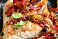 Golden Pan Seared Mahi Mahi with Bursting Tomato Basil