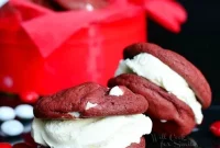 Luscious Red Velvet Ice Cream Cookie Sandwiches