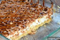 Effortless Caramel Coconut Cheesecake Bars