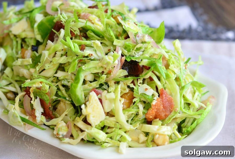 Crispy Bacon, Blue Cheese, and Roasted Brussels Sprouts Salad 4 Freshly tossed Bacon and Blue Cheese Brussels Sprouts Salad