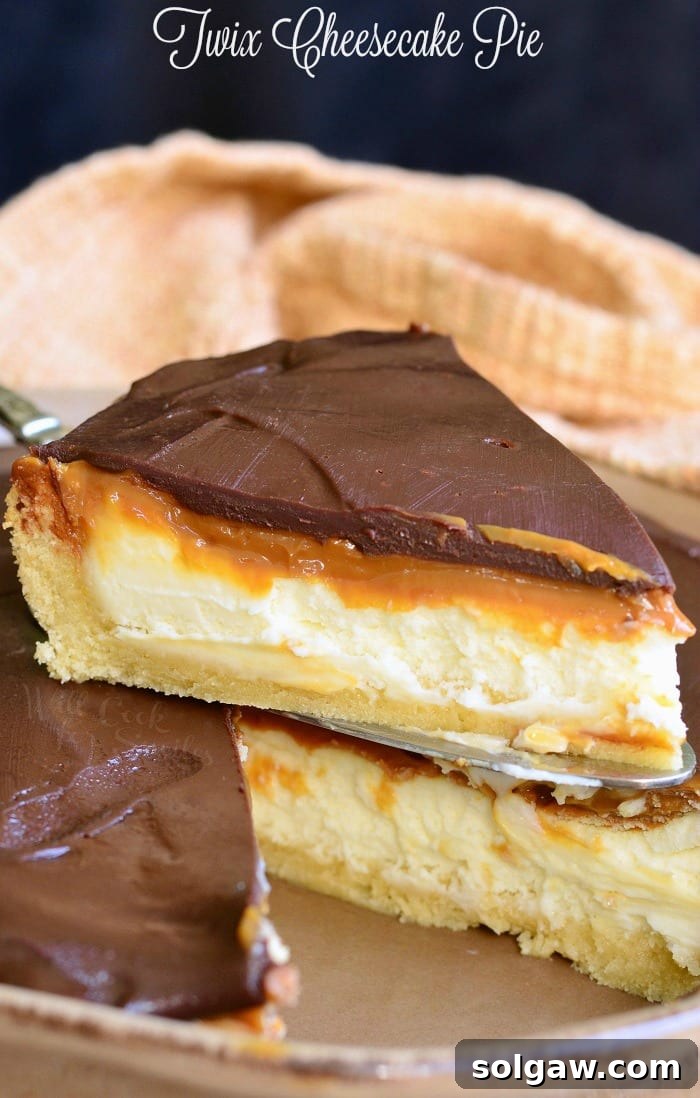 Twix Cheesecake Pie slice