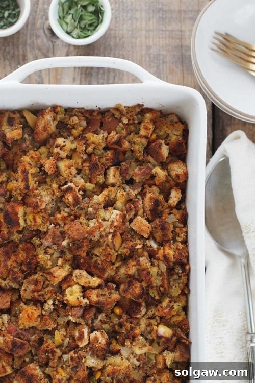 Harvesting Health: 50 Gluten-Free Thanksgiving Delights 20 Apple Sausage Cornbread Stuffing with Sage
