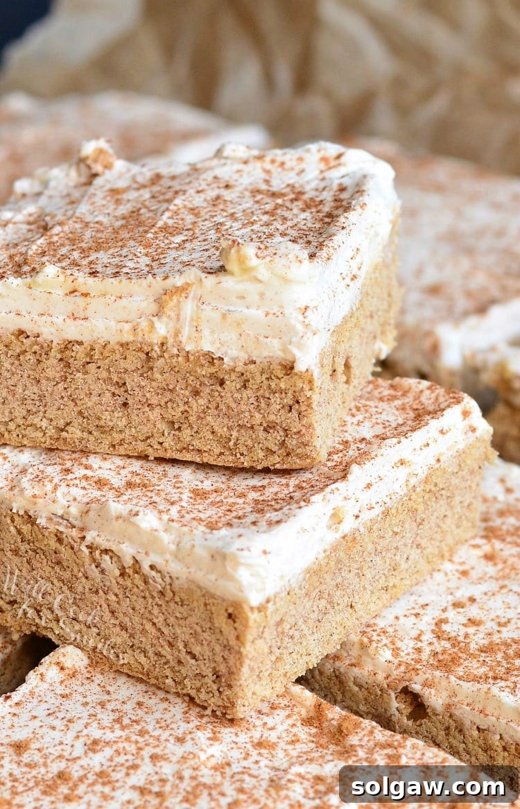Golden Brown Butter Cinnamon Bars 5 close up of Cinnamon Brown Butter Sugar Cookie Bars