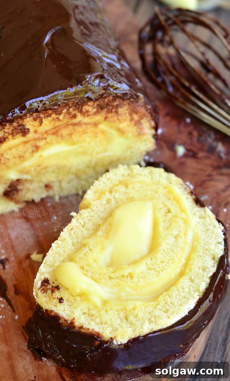 Boston Cream Cake Roll