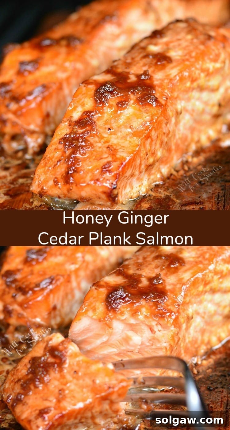 Honey Ginger Glazed Cedar Plank Salmon 7 Honey Ginger Cedar Plank Salmon collage