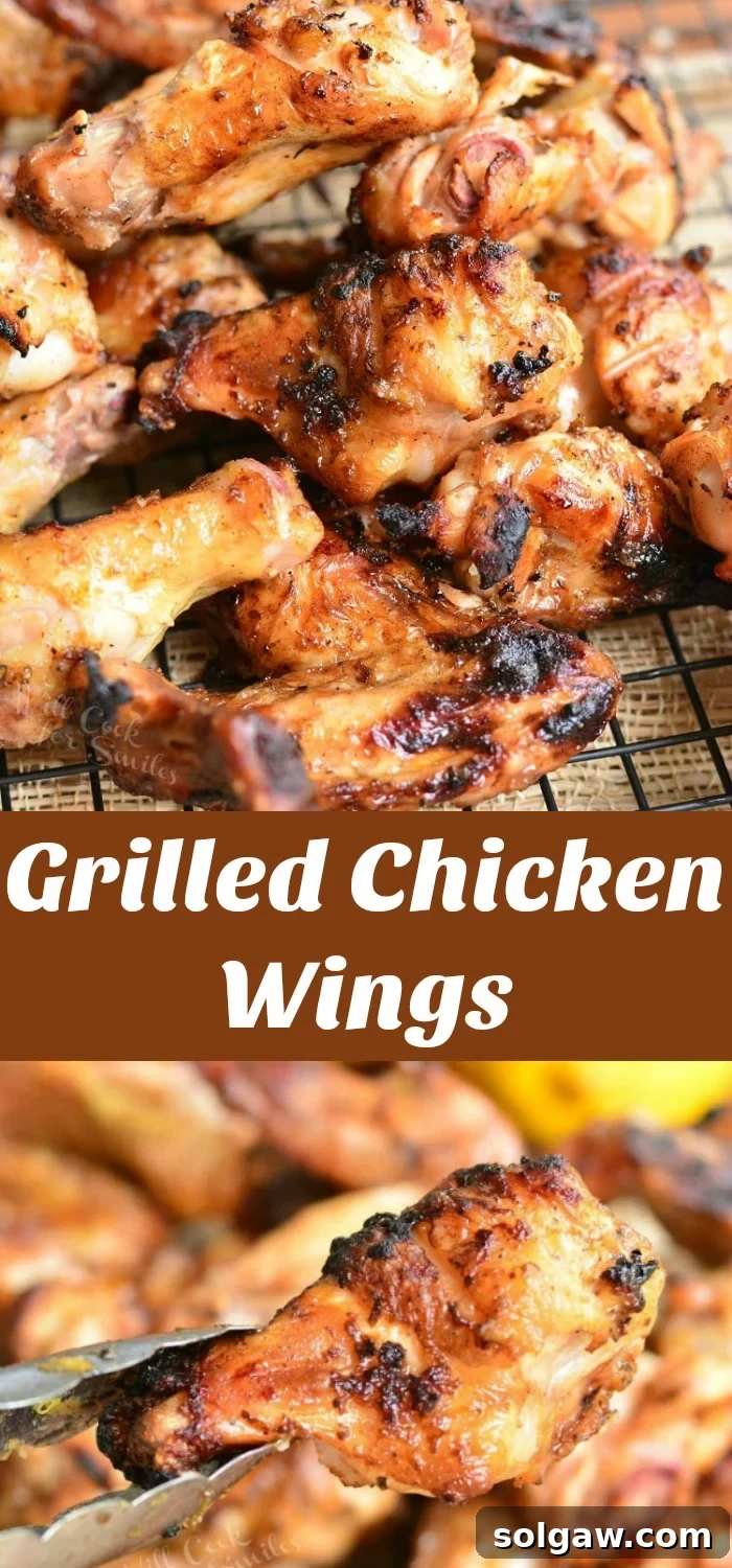 Collage of lemon pepper grilled chicken wings, showing different angles and lemons