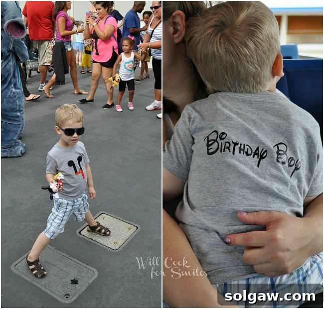 A collage featuring multiple charming photographs of a young boy happily modeling his personalized birthday T-shirt, highlighting its unique design and how perfectly it suits him, likely with playful or celebratory poses.