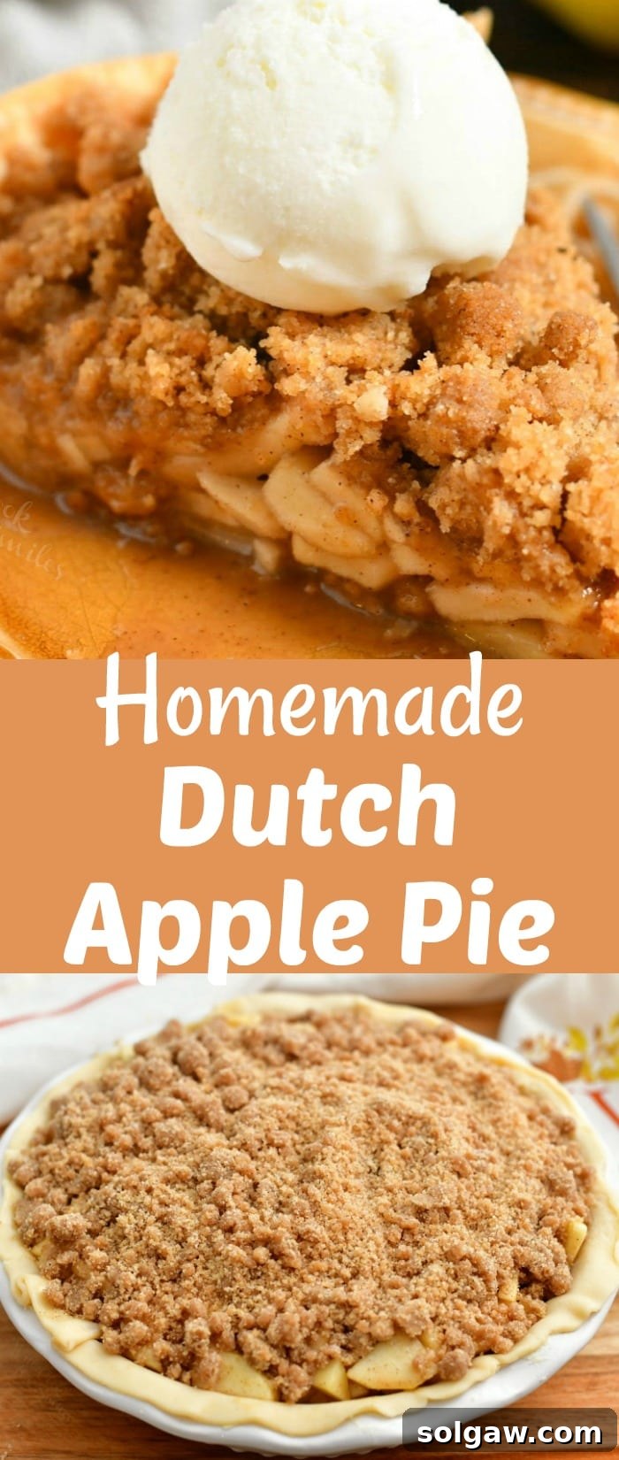 Titled photo collage - Homemade Dutch Apple Pie