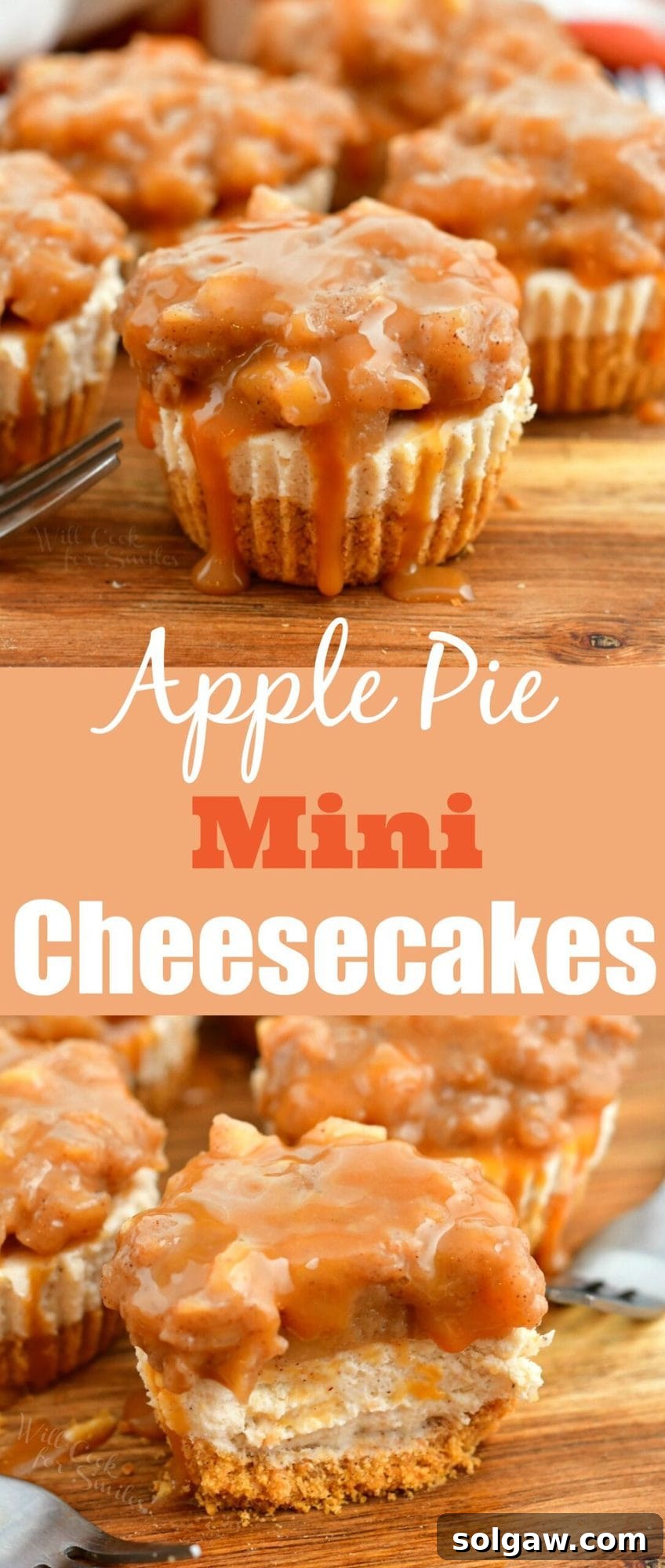 Spiced Apple Cheesecake Bites 11 titled image (and shown): Apple Pie Mini Cheesecakes