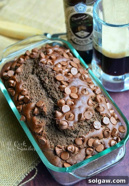 Chocolate Stout Bread in a bread pan