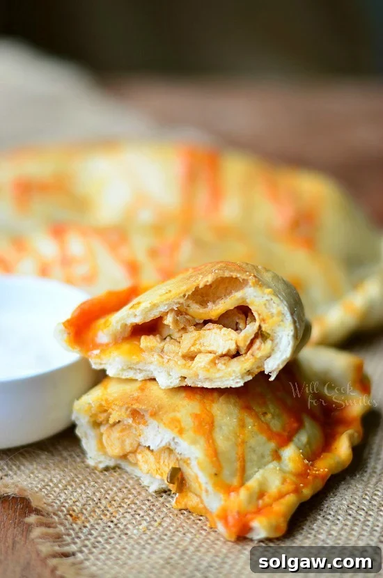 Homemade Buffalo Chicken Calzones