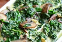 Wine-Kissed Creamy Spinach and Mushrooms