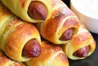 Homemade Dijon Pretzel Dogs with Sweet Maple Mustard Dip