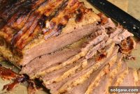 Slow Roasted Brisket with Bacon Mustard Crust