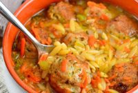 Hearty Chicken Meatball Orzo Soup
