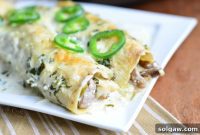 Creamy Jalapeño-Cilantro Steak Enchiladas