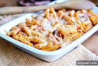 Italian Cheesesteak Ziti Casserole