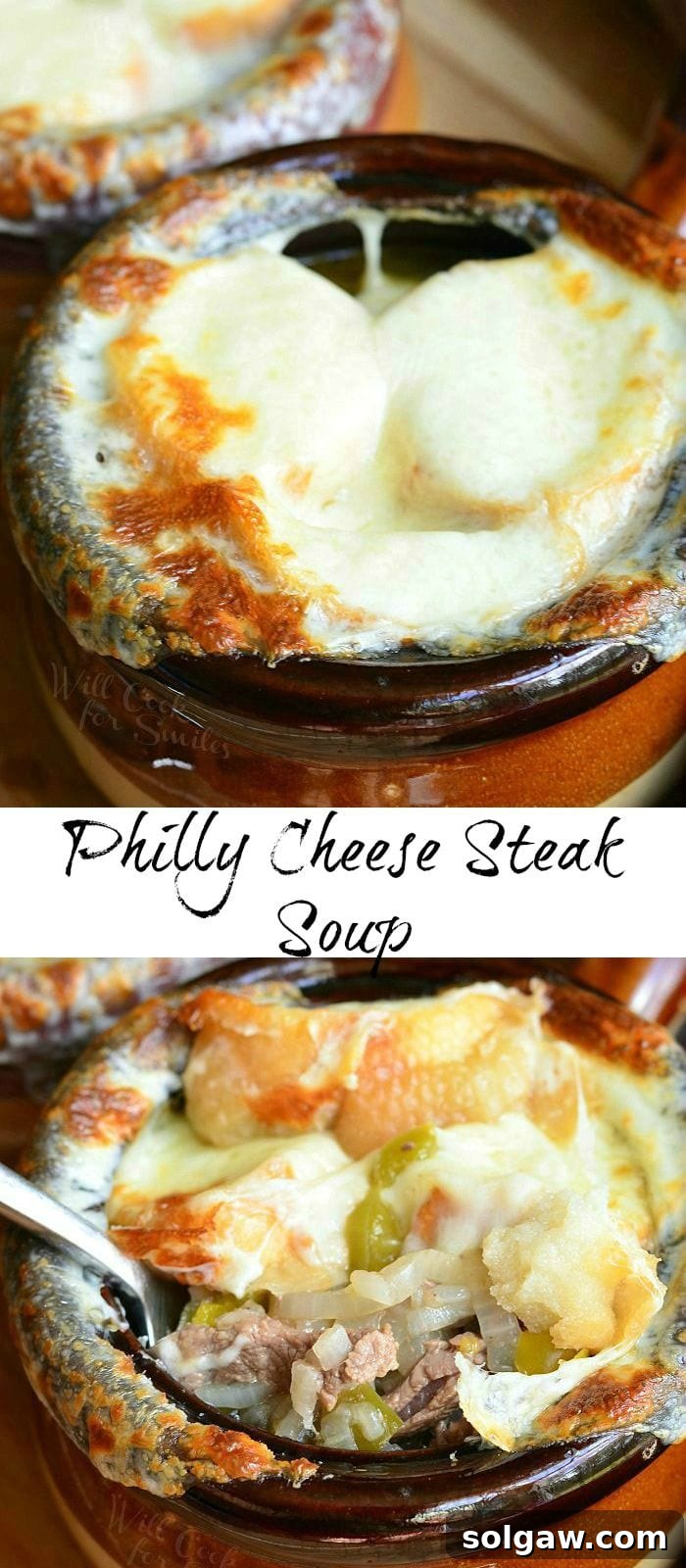 Philly Cheese Steak Soup collage 