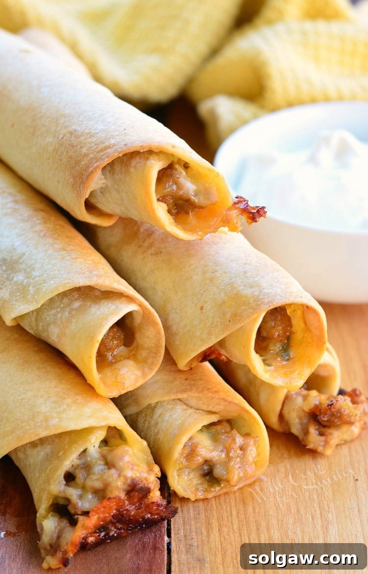 Baked Jalapeño Sausage and Cheese Taquitos