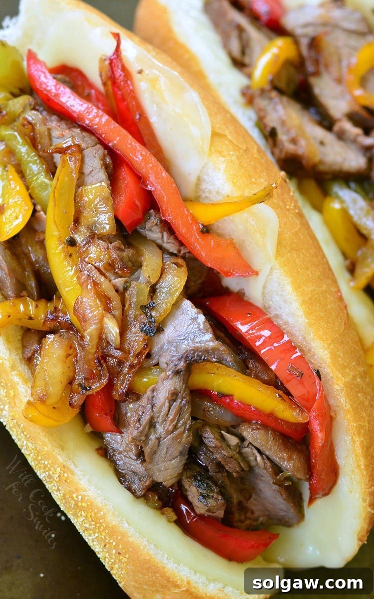 Rustic Steak Pizzaiola Linguine 15 A delicious Fajita Steak Philly sandwich, filled with bell peppers and steak, served in a hoagie roll.