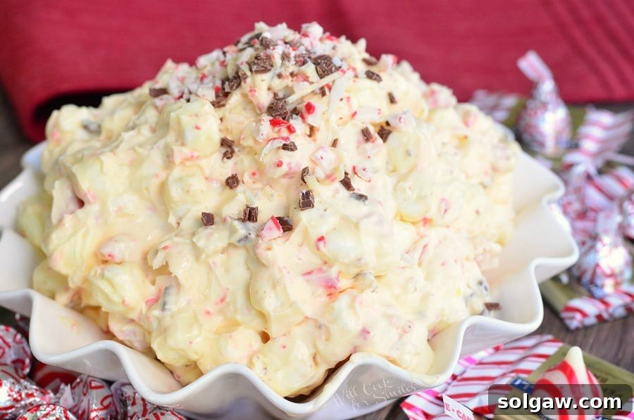 White Chocolate Peppermint Fluff Salad recipe image