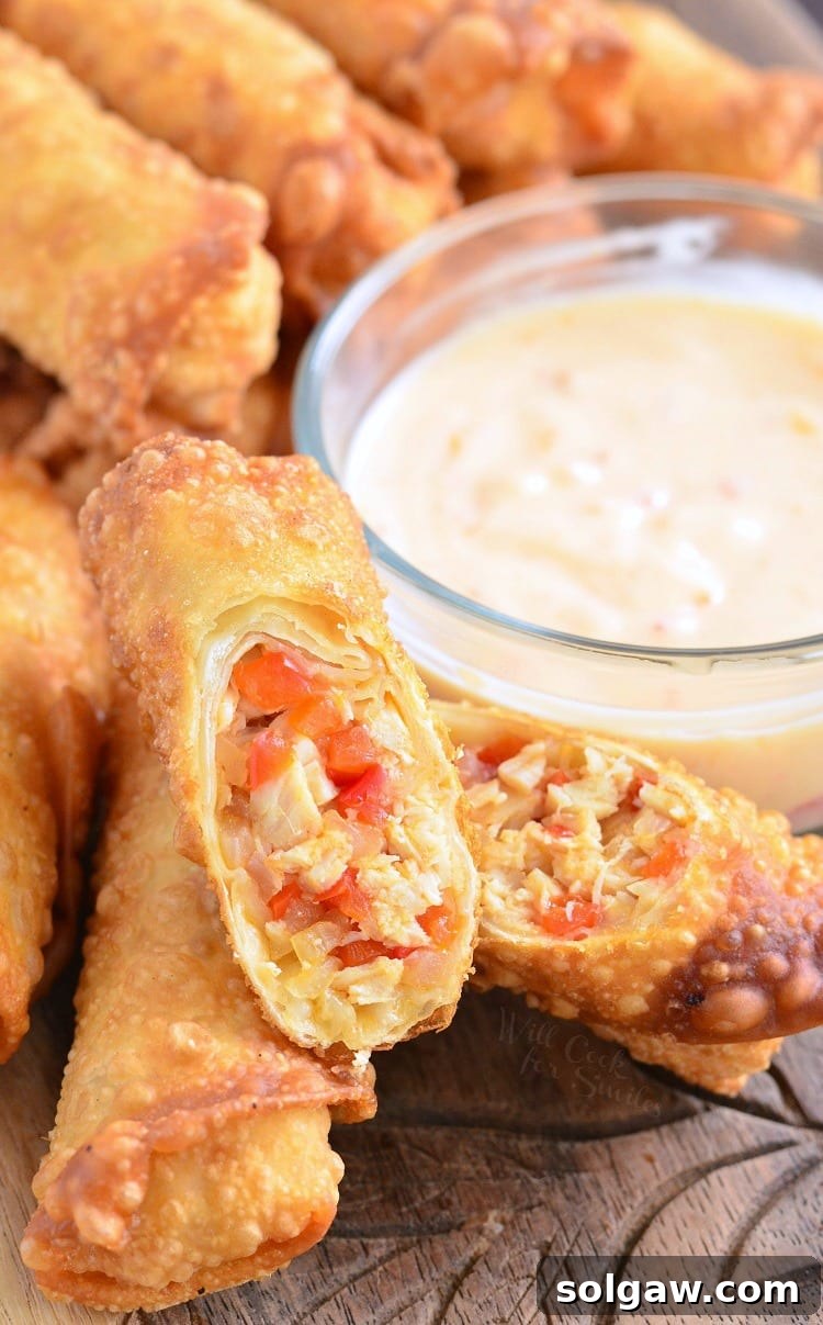 Sweet Chili Chicken Egg Rolls on a plate