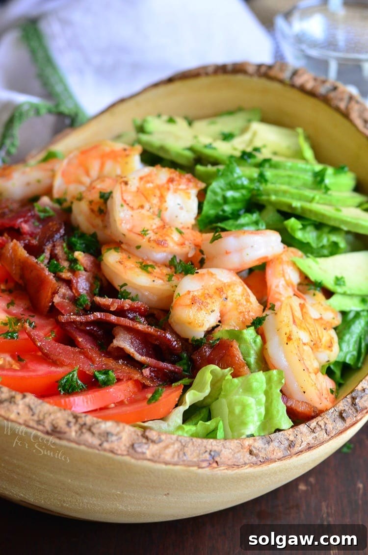 Shrimp BLTA Salad with Light Buttermilk Ranch