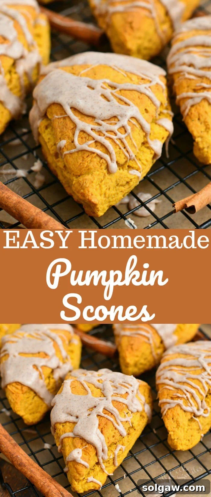 titled photo collage of easy homemade pumpkin scones