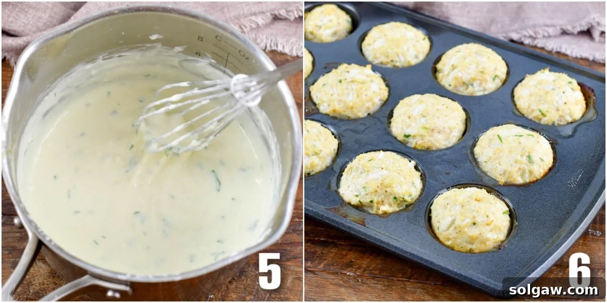 Parmesan Garlic Chicken Mini Loaves 5 The process of making creamy parmesan sauce and baked chicken meatloaves.