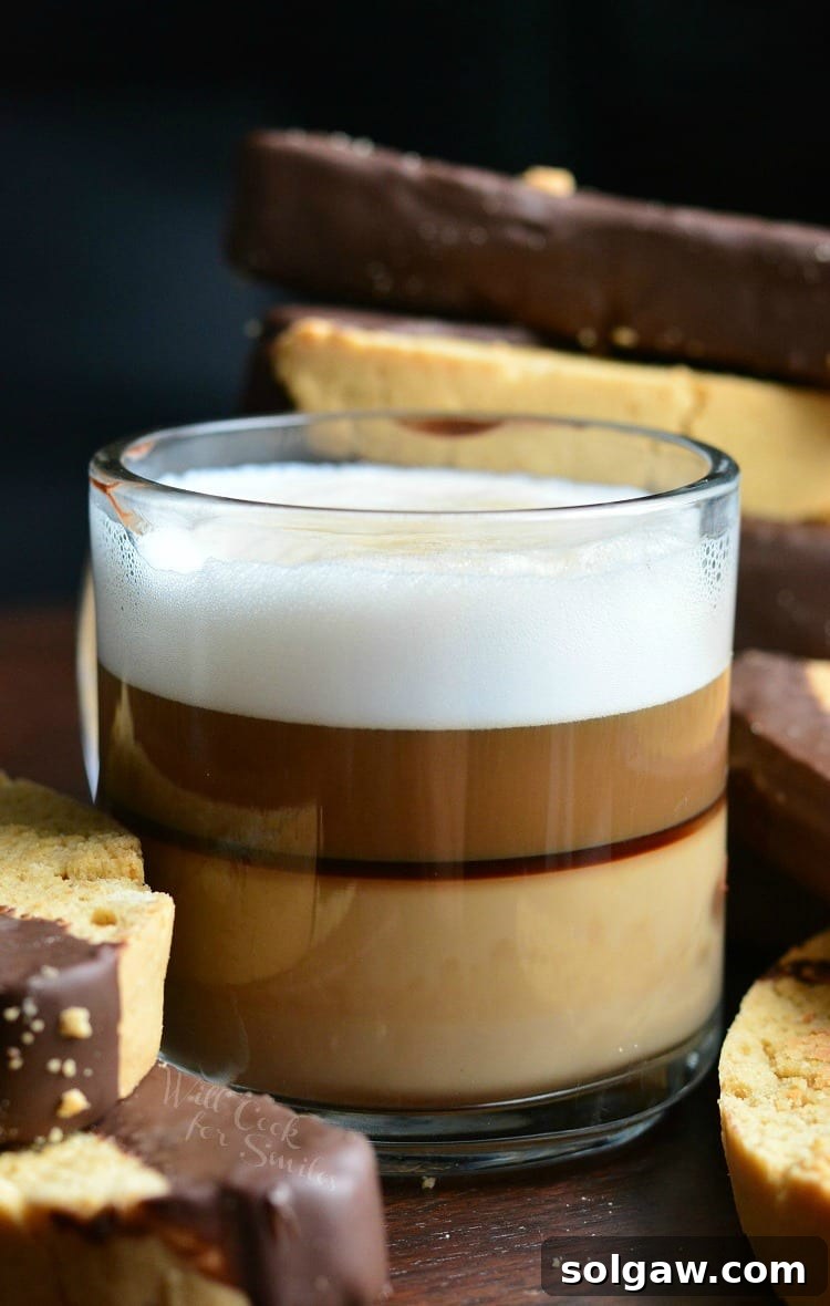 glass of espresso with biscotti