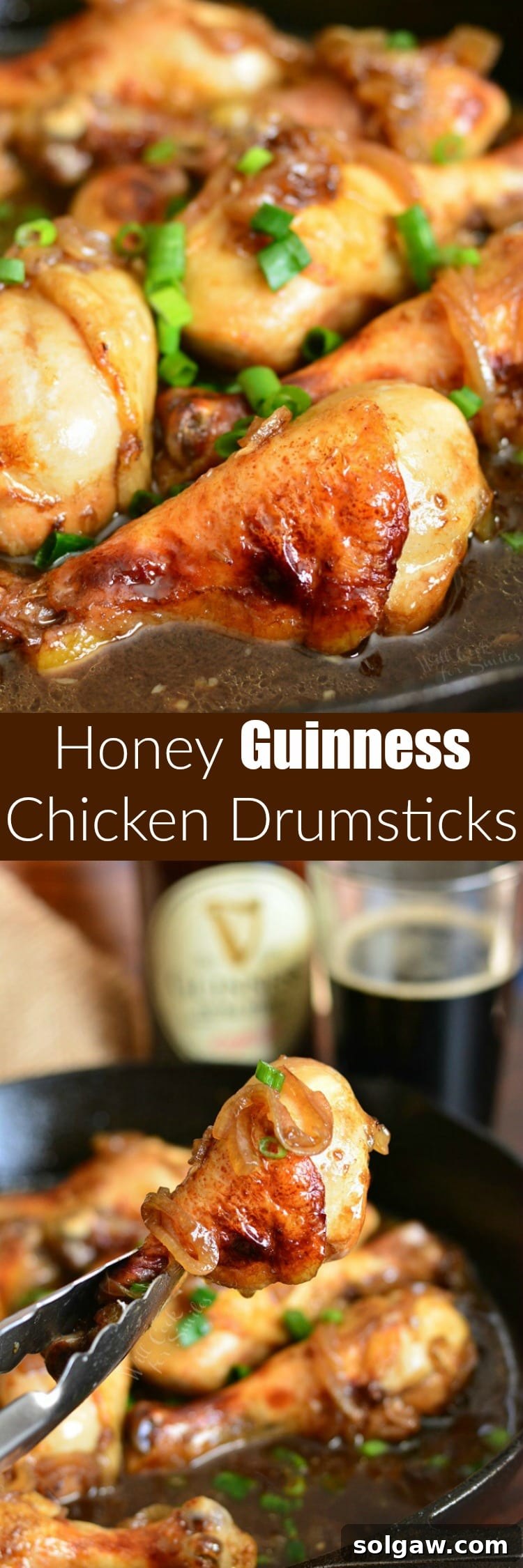 Honey Guinness Chicken Drumsticks collage