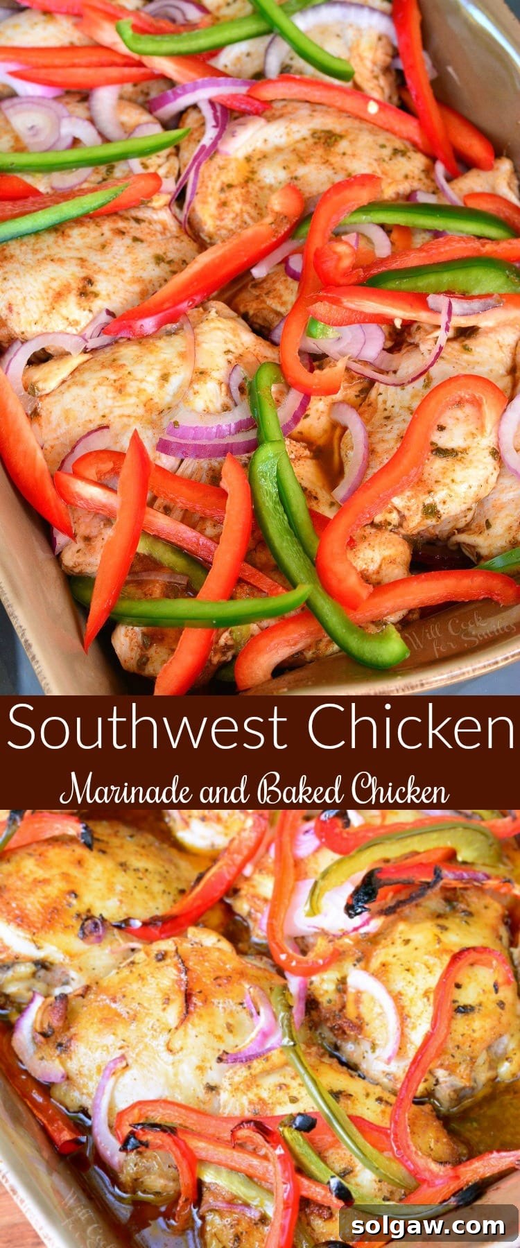 Southwest Chicken Marinade and Baked Chicken collage 