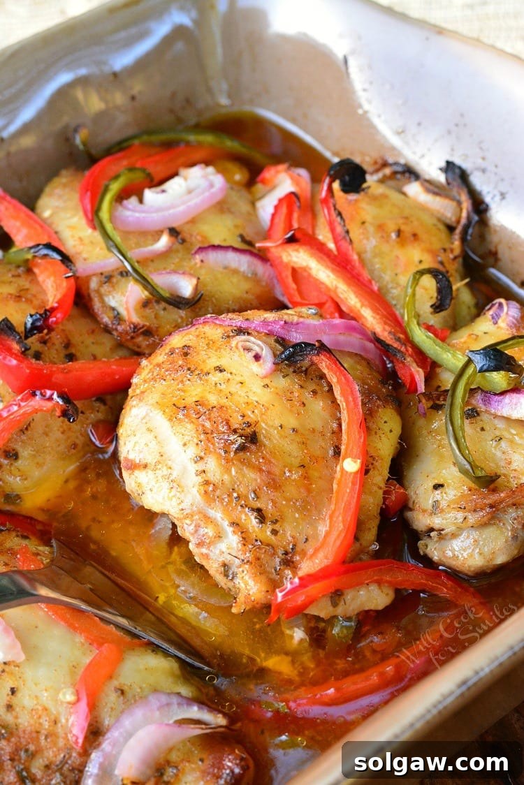 Southwest Chicken Marinade and Baked Chicken in a casserole dish 