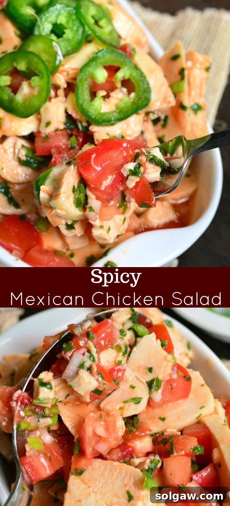 A visual collage showcasing various stages and serving suggestions for Spicy Mexican Chicken Salad