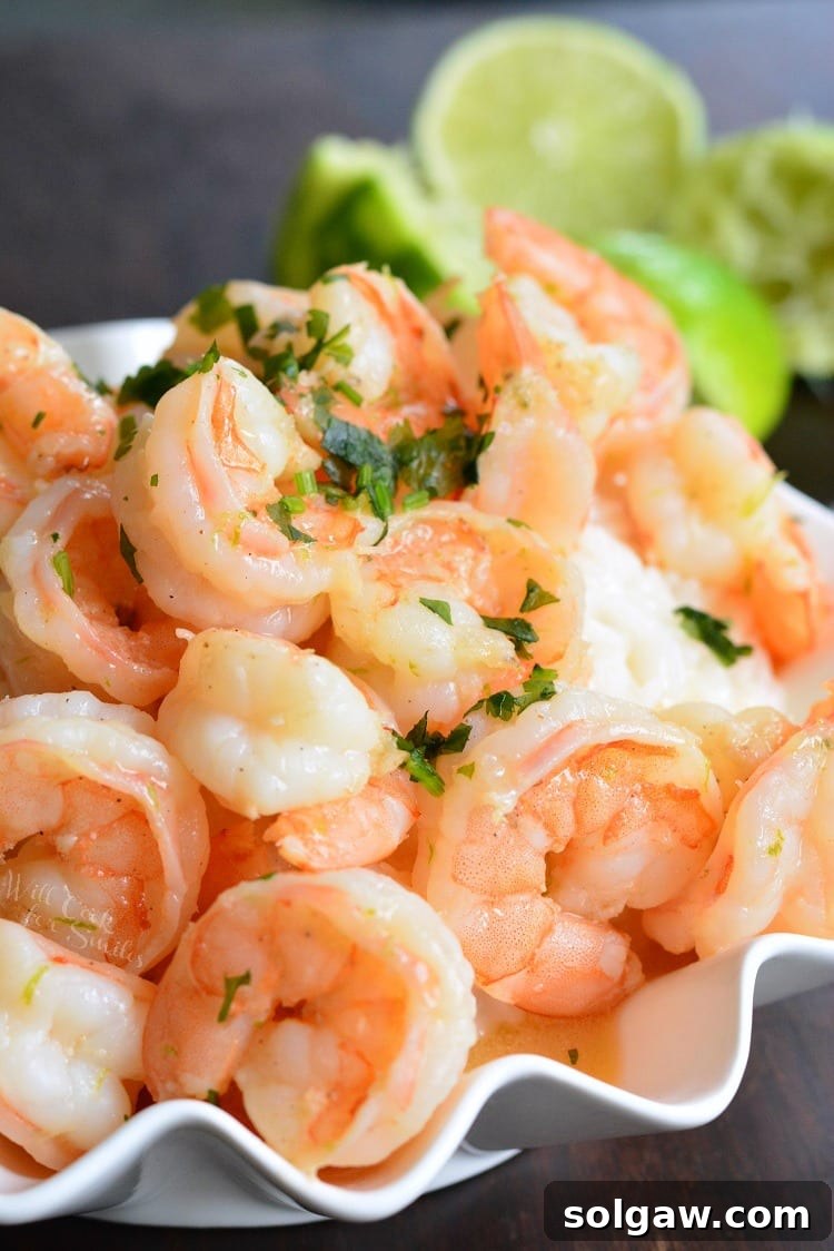 Key Lime Coconut Shrimp and Coconut Rice in a serving bowl