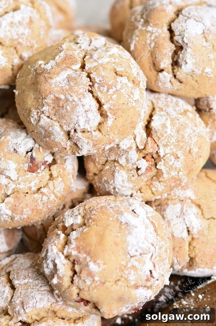 Velvety Maple Pecan Cream Cheese Cookies 5 Soft Maple Pecan Cream Cheese Cookies stacked together