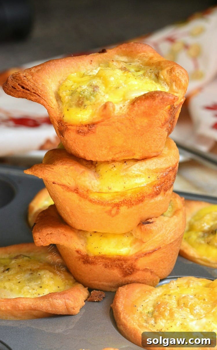 Delicious Leftover Turkey Breakfast Egg Muffins stacked in a muffin tin