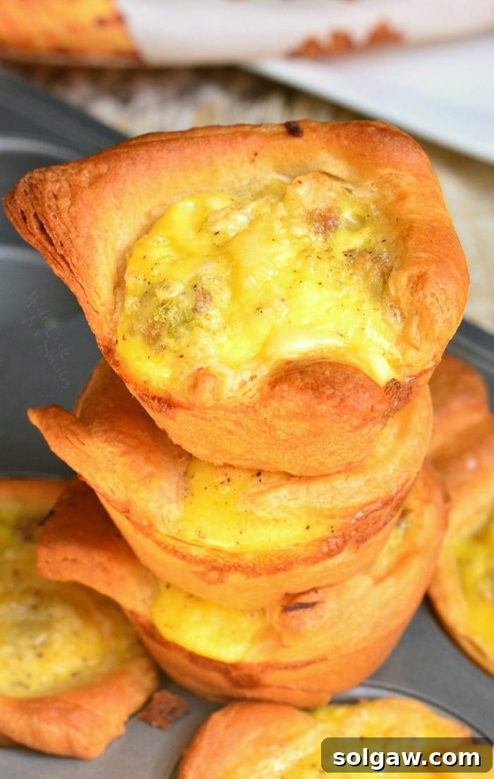 Leftover Turkey Breakfast Egg Muffins stacked up on a muffin tin