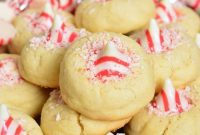 Candy Cane Kiss Thumbprints