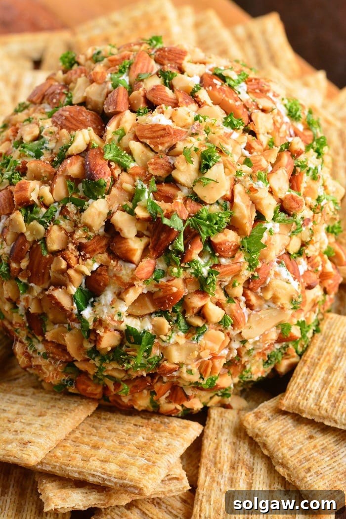 Cheese Ball with wheat thins 