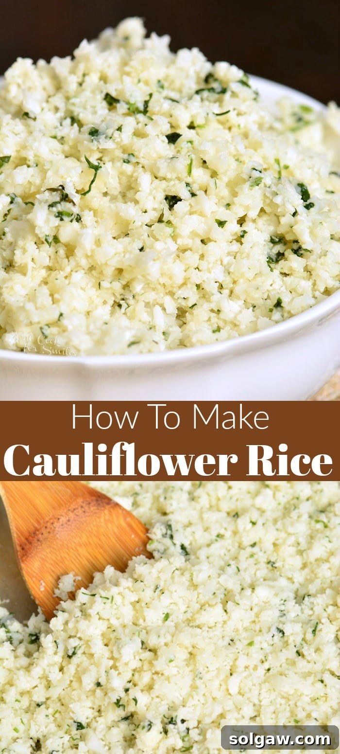 Cauliflower rice collage