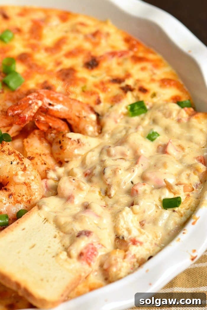 Shrimp Dip with bread dipping some out