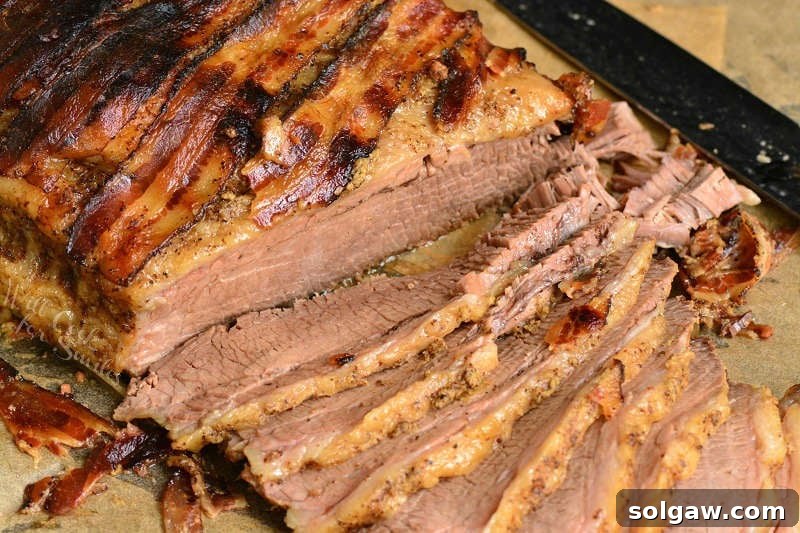 Bacon and Spicy Mustard Beef Brisket In The Oven