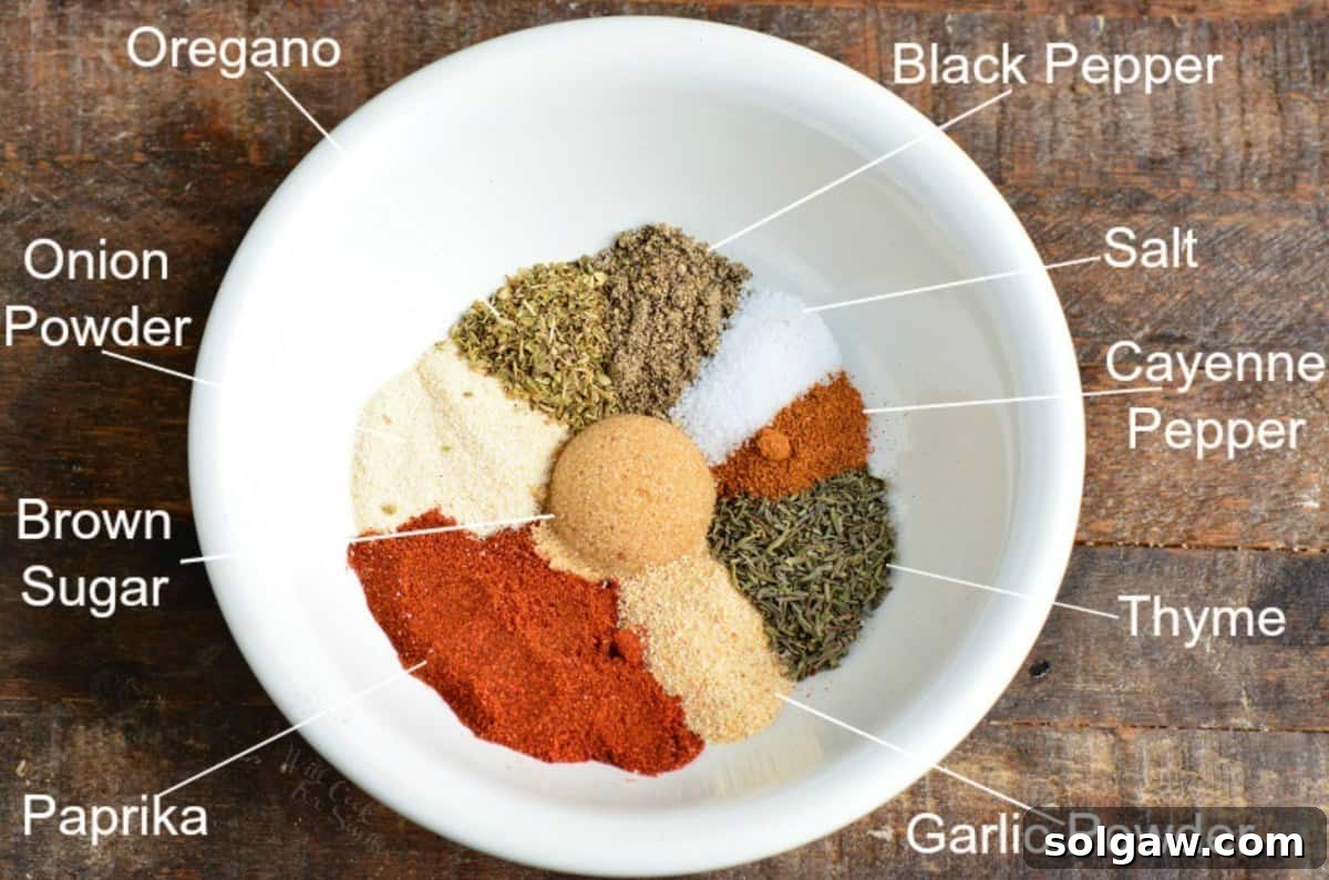 Close-up of the homemade blackening seasoning in a bowl.