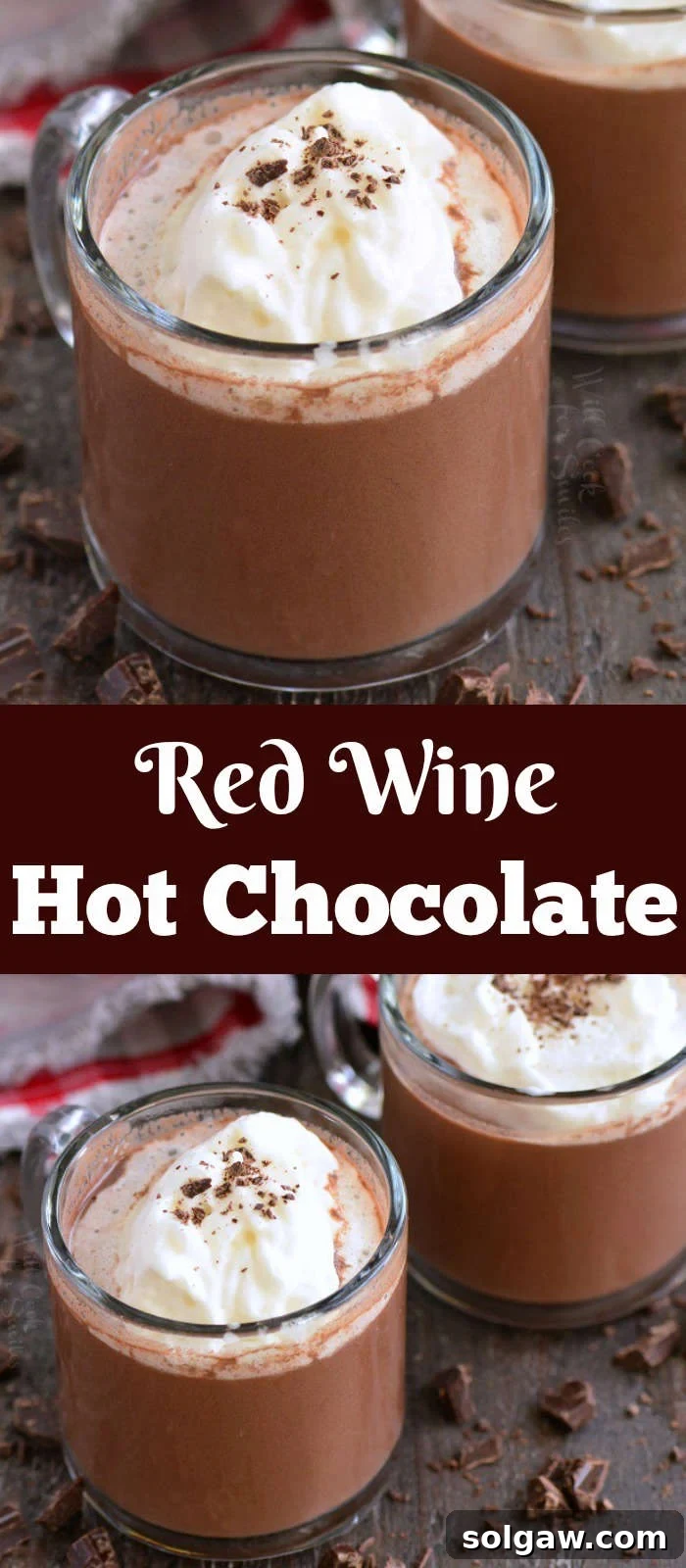 red wine hot chocolate collage