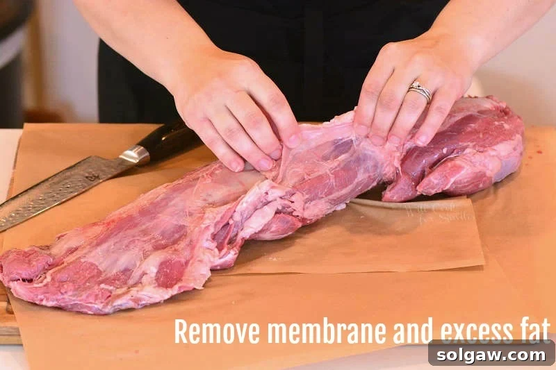 remove membrane and excess fat