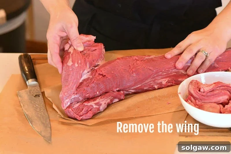 remove the wing to cut into steaks