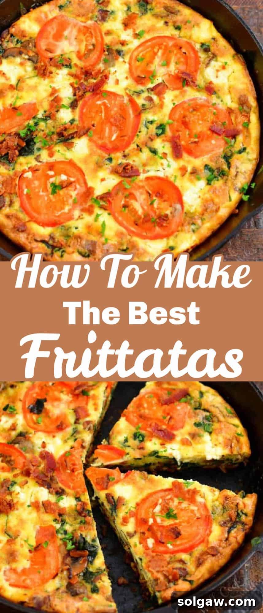 Simple Skillet Frittata 13 collage of two images of cooked frittata and sliced frittata