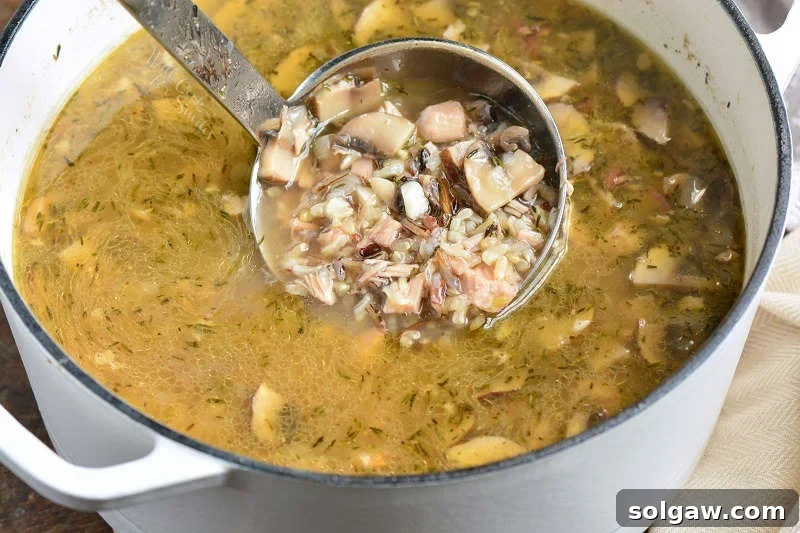 Delicious Chicken and Wild Rice Soup in a Pot